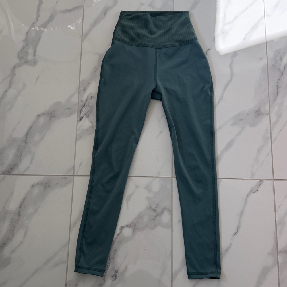 Five Dancewear Ribbed Green High Waist Leggings Pants Teen Women’s Size XS